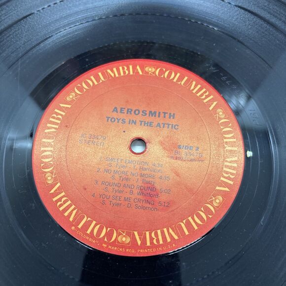 Aerosmith ~Toys in the Attic~ Vinyl Columbia JC 33479 1976 - GRG Tested - Picture 3 of 7
